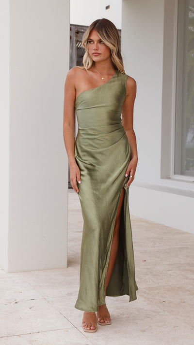 Victoria Maxi Jurk- Groen