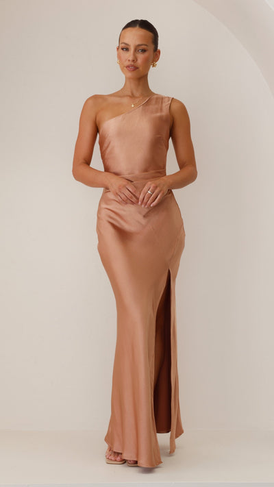 Victoria Maxi Jurk- Clay