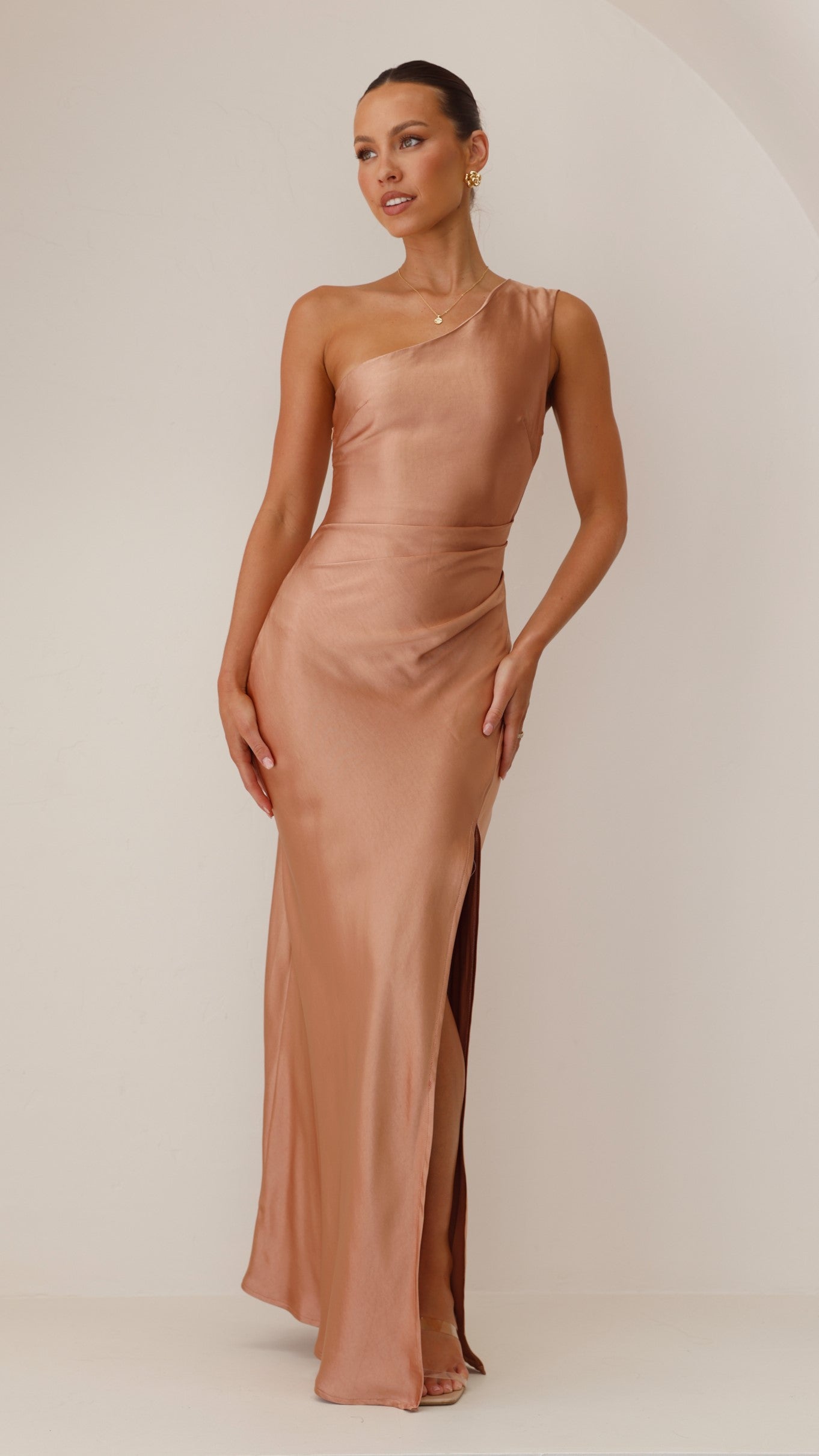 Victoria Maxi Jurk- Clay